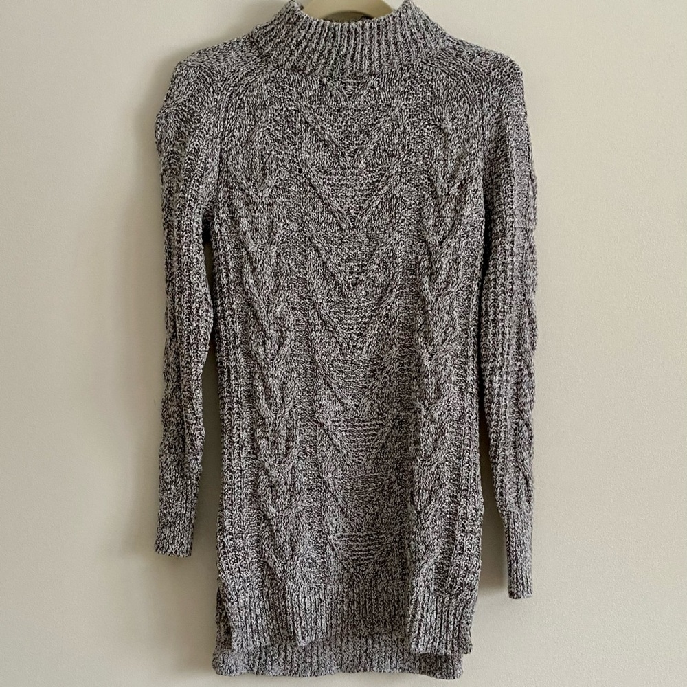 Knit Turtleneck Tunic Sweater